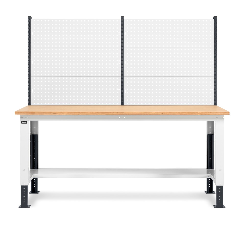 Produktabbildung Nr. 3: Fami Werkbank, höhenverstellbar u. mit Multifunktionswand, TK 1.000 kg, HxBxT 740-1.110 x 2.000 x 750 mm, RAL 7035 lichtgrau / RAL 7016 anthrazitgrau