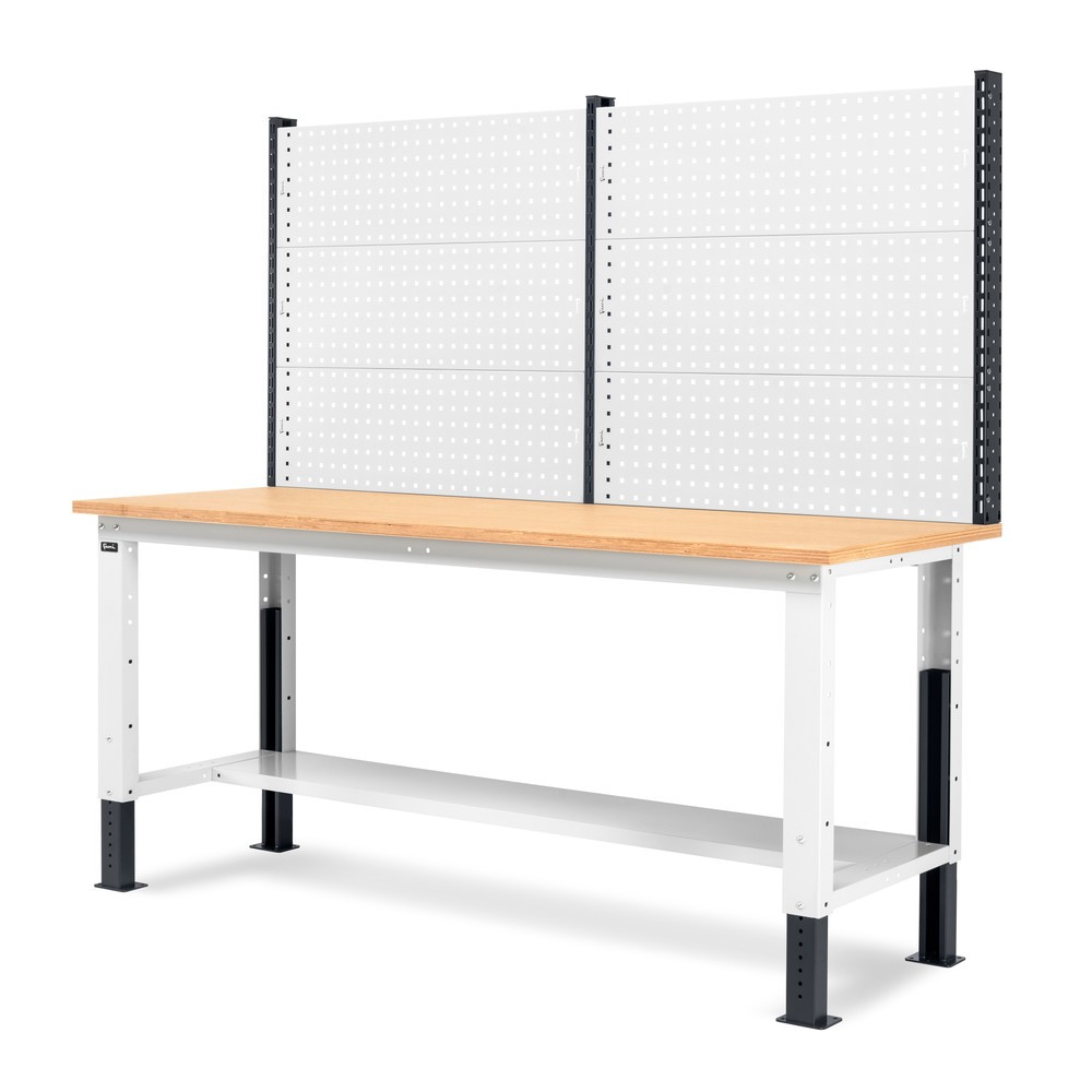 Produktabbildung Nr. 4: Fami Werkbank, höhenverstellbar u. mit Multifunktionswand, TK 1.000 kg, HxBxT 740-1.110 x 2.000 x 750 mm, RAL 7035 lichtgrau / RAL 7016 anthrazitgrau