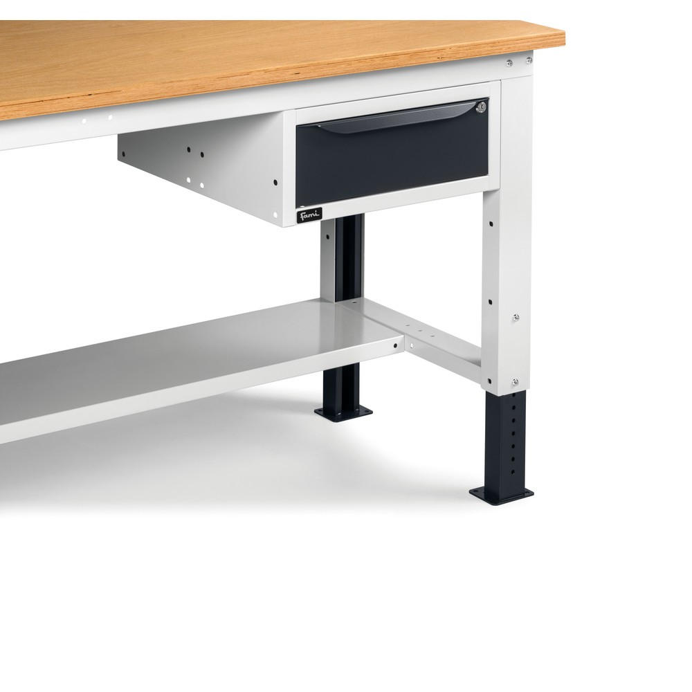 Produktabbildung Nr. 4: Fami Werkbank, höhenverstellbar u. 1 Schublade, TK 1.000 kg, HxBxT 740-1.110 x 1.500 x 750 mm, RAL 7035 lichtgrau / RAL 7016 anthrazitgrau