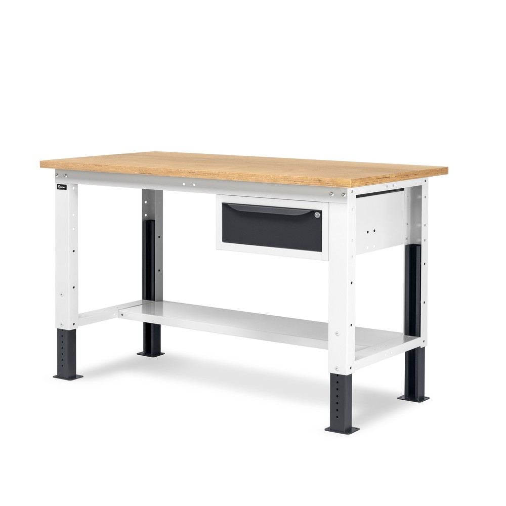 Produktabbildung Nr. 6: Fami Werkbank, höhenverstellbar u. 1 Schublade, TK 1.000 kg, HxBxT 740-1.110 x 1.500 x 750 mm, RAL 7035 lichtgrau / RAL 7016 anthrazitgrau