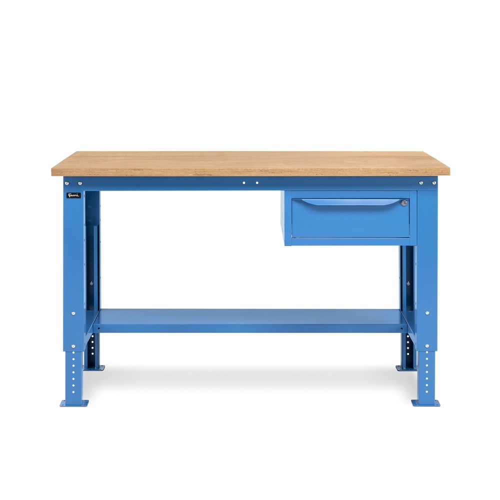 Produktabbildung Nr. 4: Fami Werkbank, höhenverstellbar u. 1 Schublade, TK 1.000 kg, HxBxT 740-1.110 x 1.500 x 750 mm, RAL 5012 lichtblau