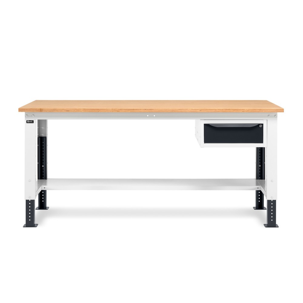 Produktabbildung Nr. 5: Fami Werkbank, höhenverstellbar u. 1 Schublade, TK 1.000 kg, HxBxT 740-1.110 x 2.000 x 750 mm, RAL 7035 lichtgrau / RAL 7016 anthrazitgrau