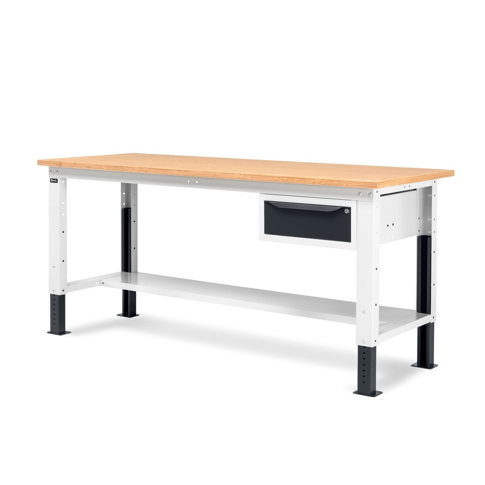 Produktabbildung Nr. 6: Fami Werkbank, höhenverstellbar u. 1 Schublade, TK 1.000 kg, HxBxT 740-1.110 x 2.000 x 750 mm, RAL 7035 lichtgrau / RAL 7016 anthrazitgrau