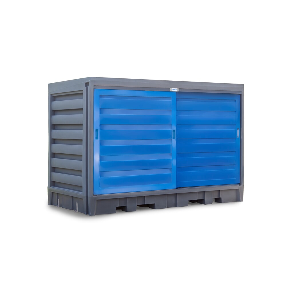 Fassdepot aus PE, HxBxT 2.170 x 3.200 x 1.740 mm, 2x IBC oder 8x 200 l Produktabbildung: Fassdepot aus PE, HxBxT 2.170 x 3.200 x 1.740 mm, 2x IBC oder 8x 200 l