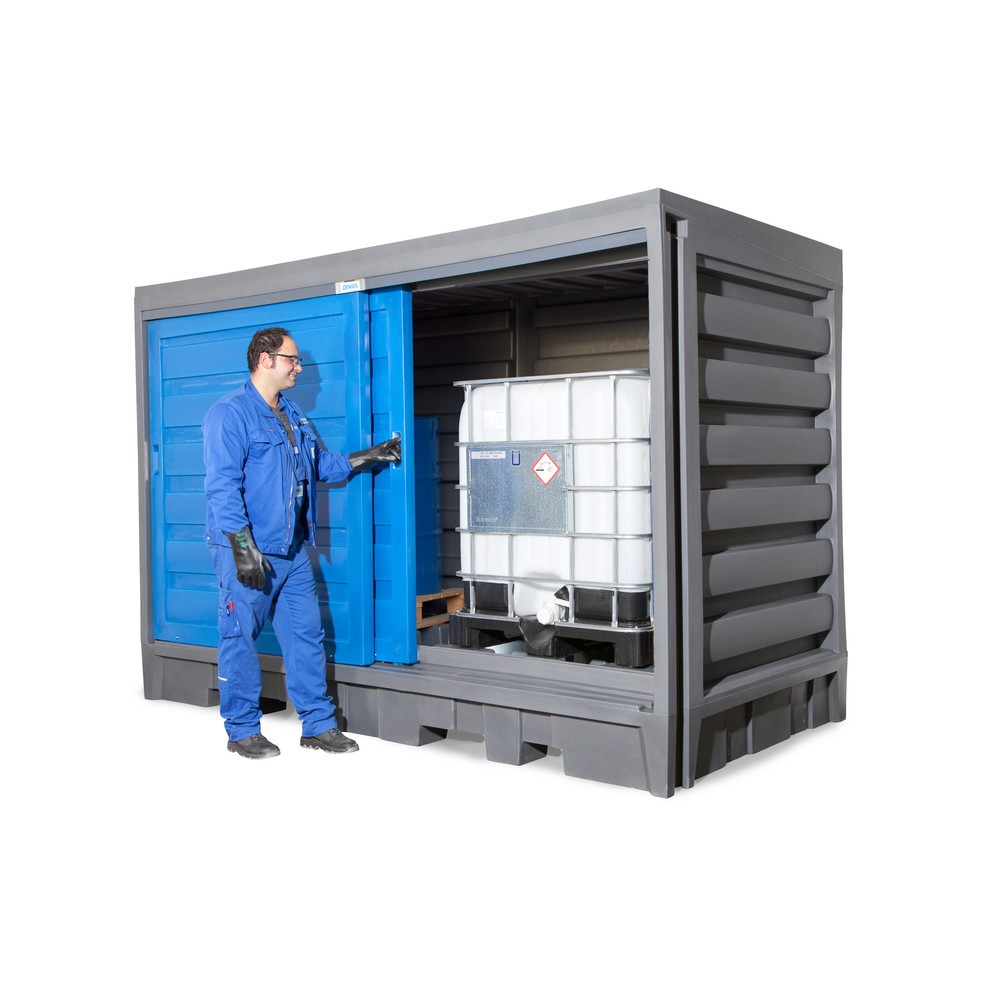 Produktabbildung Nr. 10: Fassdepot aus PE, HxBxT 2.170 x 3.200 x 1.740 mm, 2x IBC oder 8x 200 l