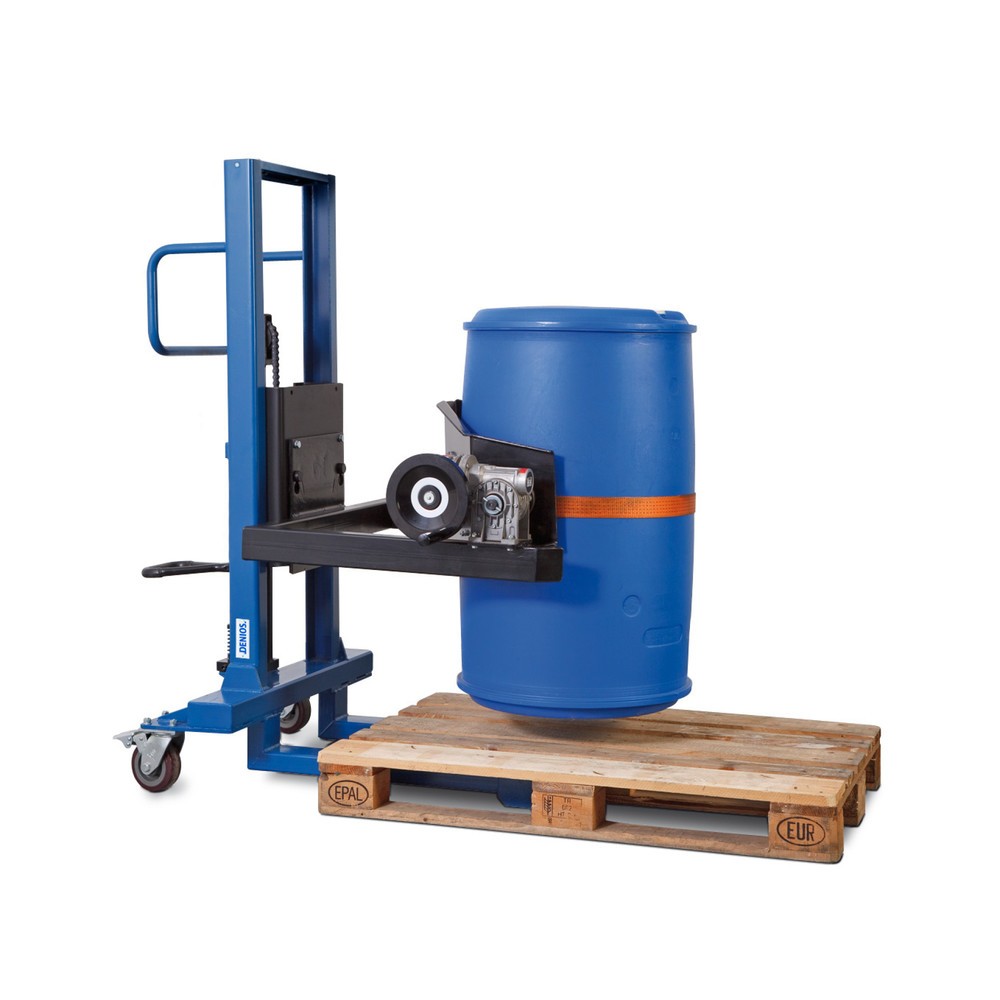 Produktabbildung: Fassdreher 360°, TK 300 kg, Fußpedalhub, Hubhöhe 0-1.400 mm