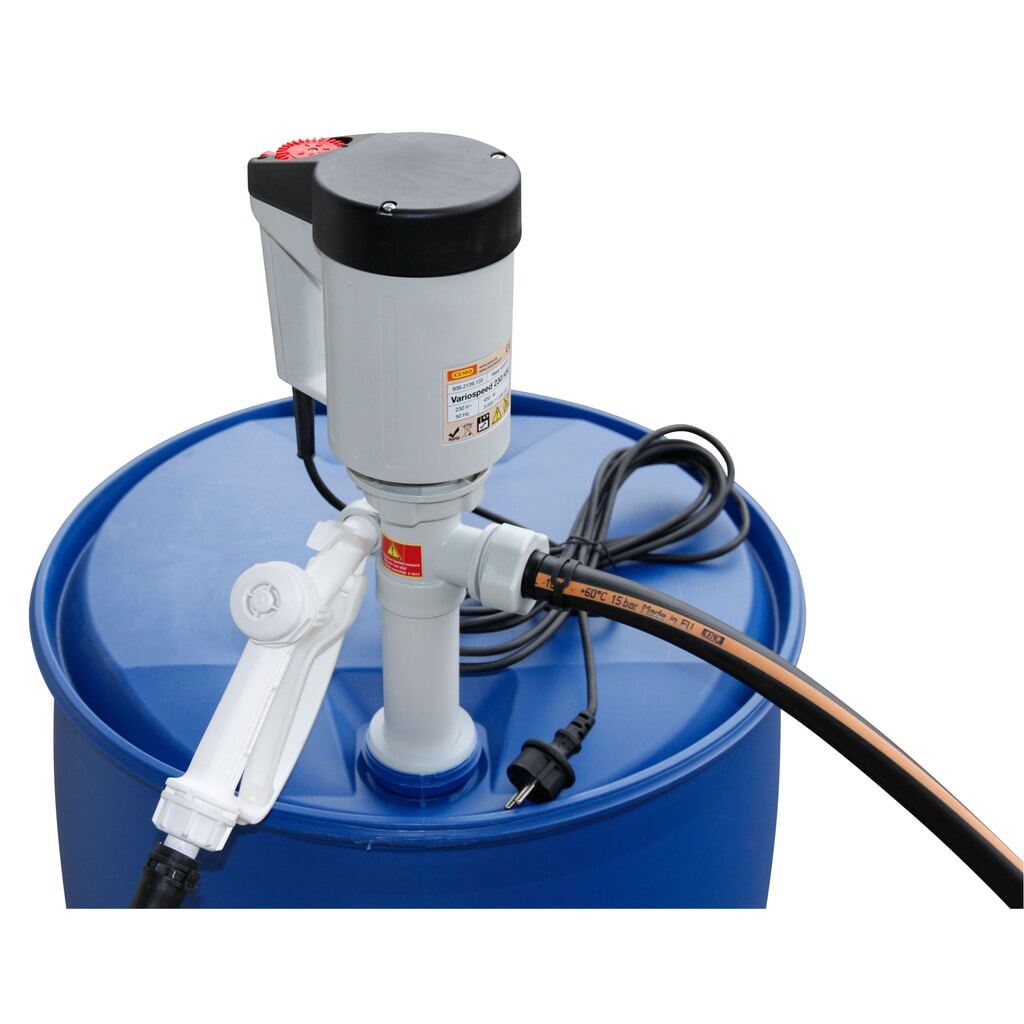 Produktabbildung: CEMO Fasspumpen-Set ECO-1 für AdBlue®, Handzapfventil, max. 80 l/min