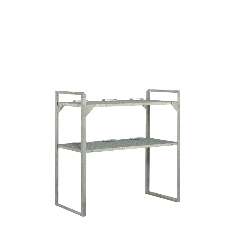 Produktabbildung: Fassregal Typ 360 für CEMO PE-Gefahrstoffdepot 220/2, HxBxT 1.300 x 1.320 x 630 mm