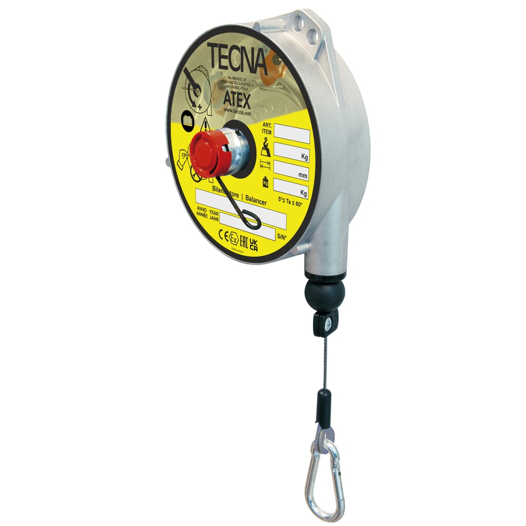 Federzug für EX-Schutzzonen, mit Arretierung, Aluminiumgehäuse, Seilauszug 2,5 m, TK 2-4 kg Produktabbildung: Federzug für EX-Schutzzonen, mit Arretierung, Aluminiumgehäuse, Seilauszug 2,5 m, TK 2-4 kg