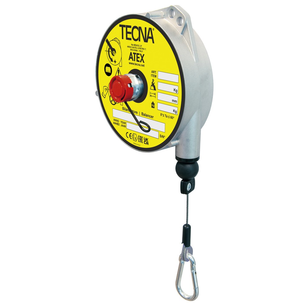 Produktabbildung: Federzug für EX-Schutzzonen, ohne Arretierung, Aluminiumgehäuse, Seilauszug 2,5 m, TK 8-10 kg