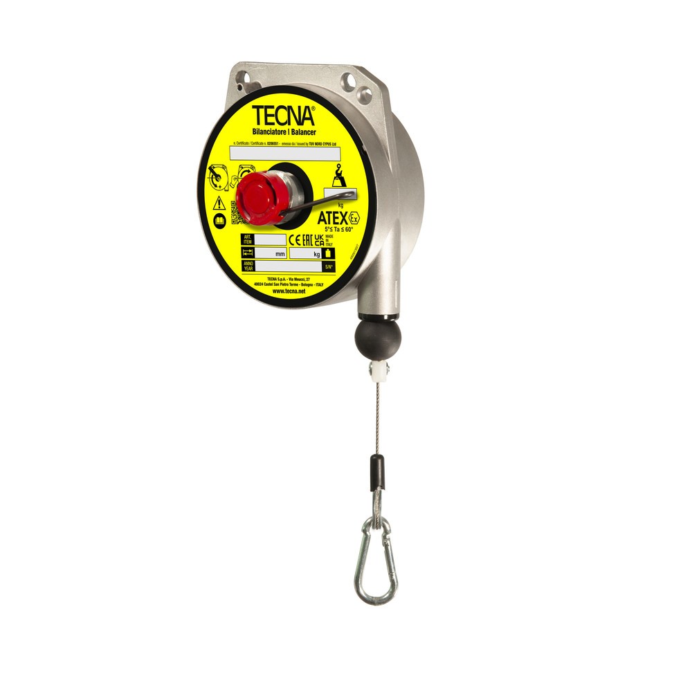 Produktabbildung: Federzug für EX-Schutzzonen, ohne Arretierung, Aluminiumgehäuse, Seilauszug 2 m, TK 6-8 kg