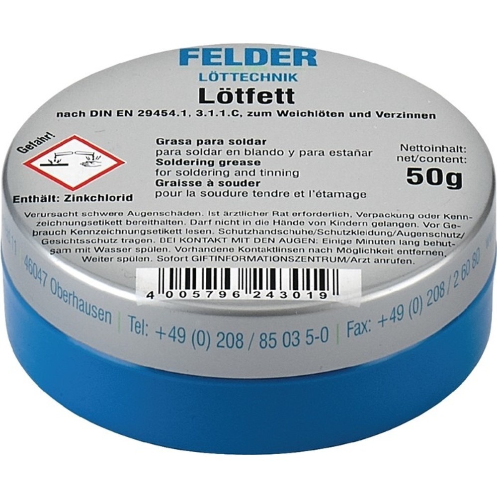 Produktabbildung: FELDER Lötfett, zum Weichlöten, 50 g