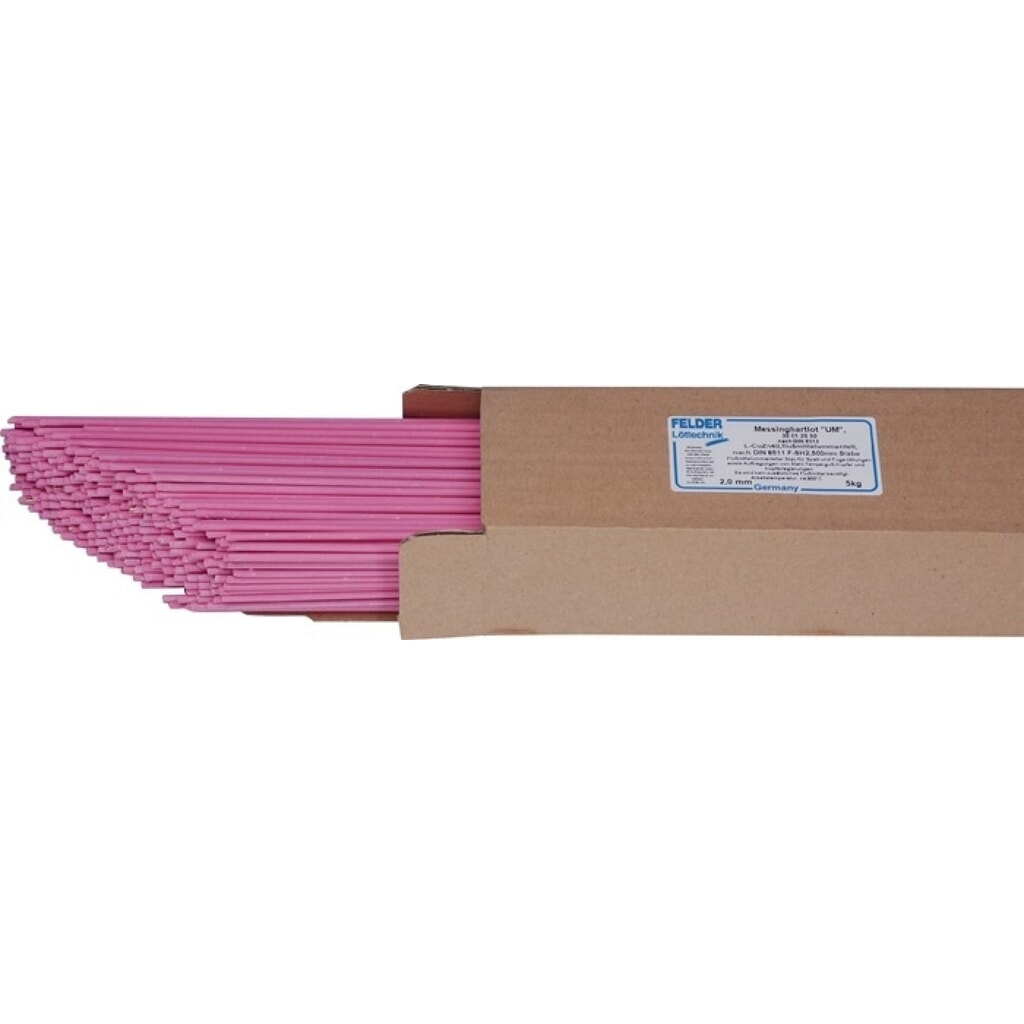 FELDER Messinghartlot UM Cu 303, L-Cu Zn 40 flussmittelummantelt, 3x500mm, 5 kg Produktabbildung: FELDER Messinghartlot UM Cu 303, L-Cu Zn 40 flussmittelummantelt, 3x500mm, 5 kg
