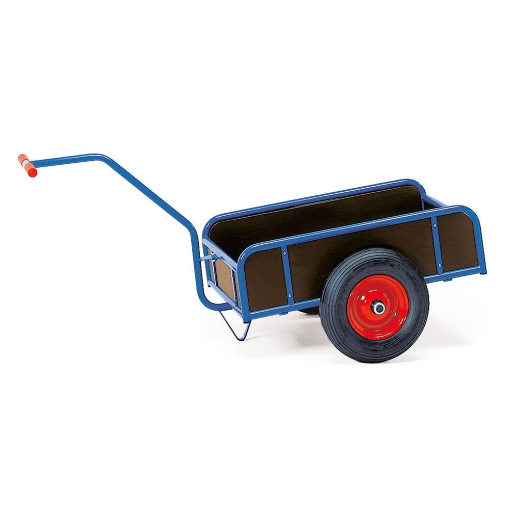 Produktabbildung: fetra® 1-achsiger Handwagen, geschlossene Wände, Vollgummiräder, Ladefläche 795 x 445 mm