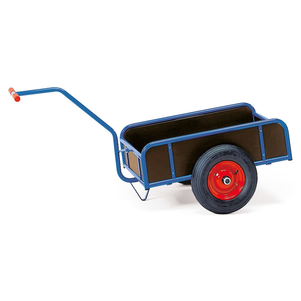 fetra® 1-achsiger Handwagen, geschlossene Wände, Luftbereifung, Ladefläche 795 x 445 mm Produktabbildung: fetra® 1-achsiger Handwagen, geschlossene Wände, Luftbereifung, Ladefläche 795 x 445 mm