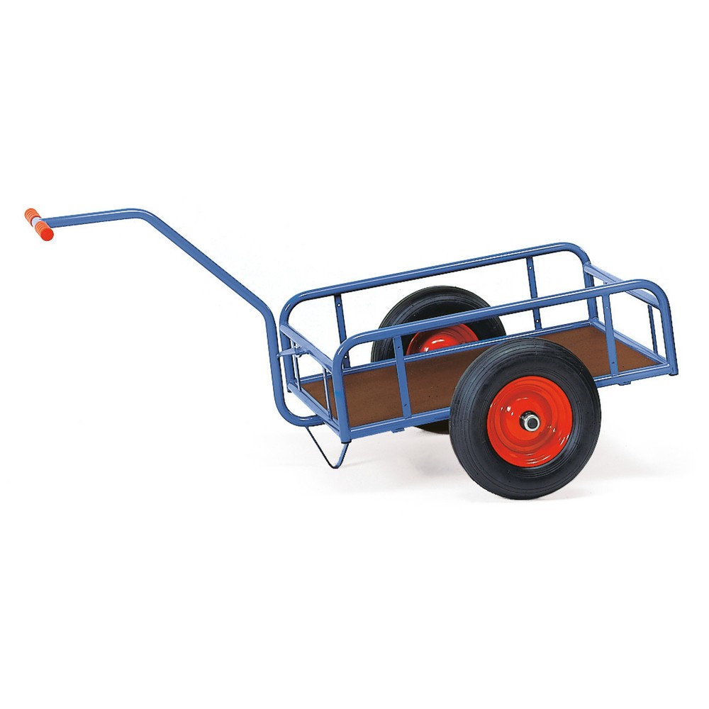 Produktabbildung: fetra® 1-achsiger Handwagen, offene Wände, Vollgummiräder, Ladefläche 795 x 445 mm