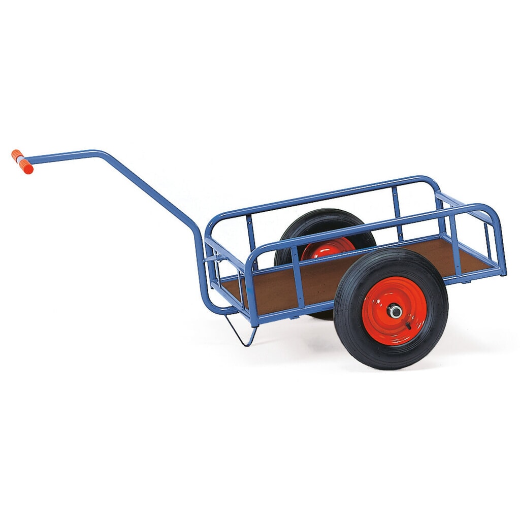 Produktabbildung: fetra® 1-achsiger Handwagen, offene Wände, Luftbereifung, Ladefläche 795 x 445 mm