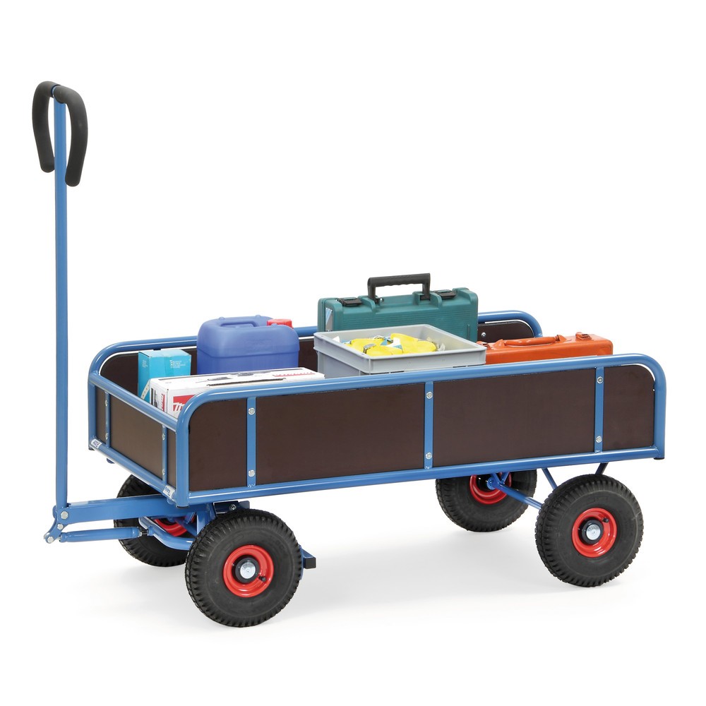 Produktabbildung Nr. 2: fetra® 2-achsiger Handwagen mit 4 feststehenden Wänden, Luftbereifung, Ladefläche BxT 645 x 1.145 mm