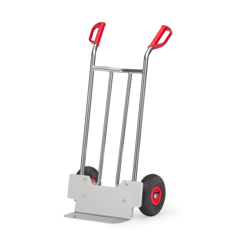 Produktabbildung: fetra® Alu-Stapelkarre, Tragkraft 150 kg, Schaufel BxT 400 x 150 mm, Luft-Bereifung