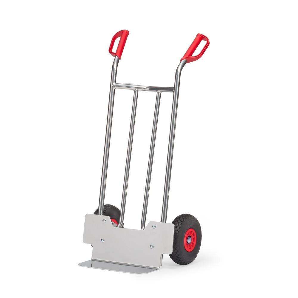 Produktabbildung: fetra® Alu-Stapelkarre, Tragkraft 150 kg, Schaufel BxT 400 x 150 mm, PU-Bereifung