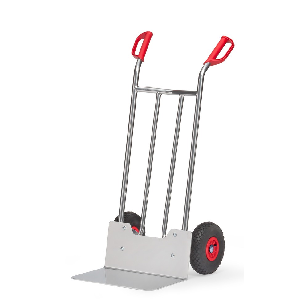 Produktabbildung: fetra® Alu-Stapelkarre, Tragkraft 150 kg, Schaufel BxT 480 x 300 mm, Luft-Bereifung