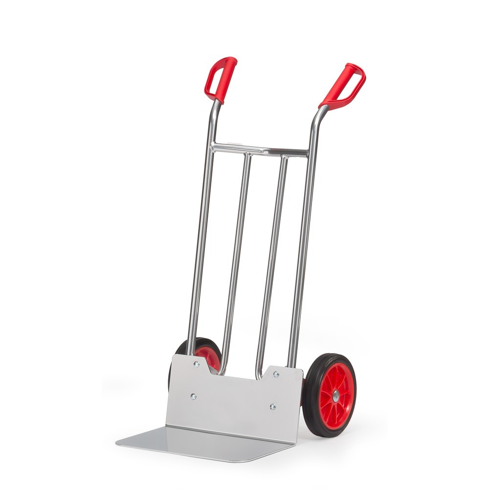 Produktabbildung: fetra® Alu-Stapelkarre, Tragkraft 150 kg, Schaufel BxT 480 x 300 mm, Vollgummi-Bereifung