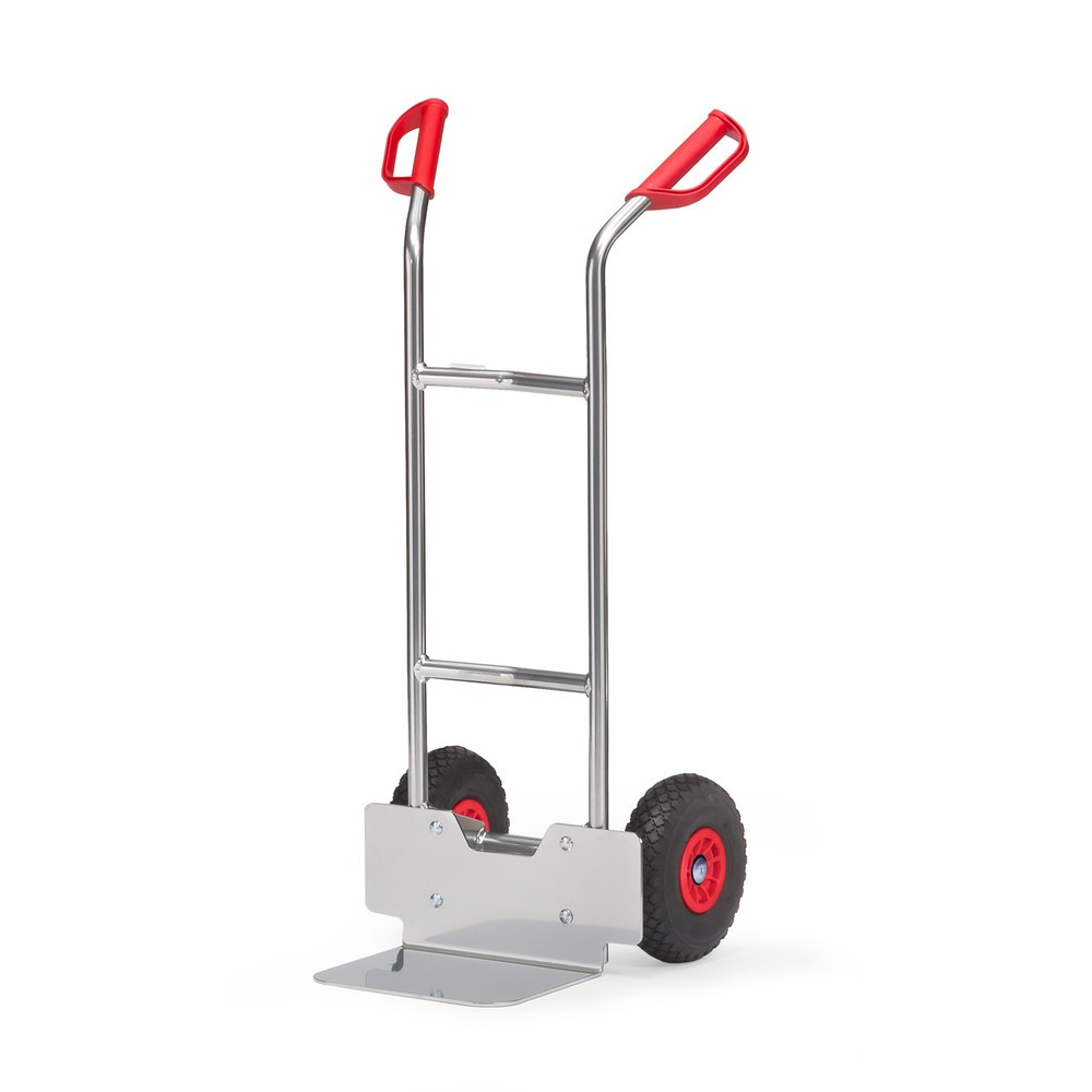 Produktabbildung: fetra® Alu-Stapelkarre, Tragkraft 150 kg, Schaufel BxT 320 x 250 mm, PU-Bereifung