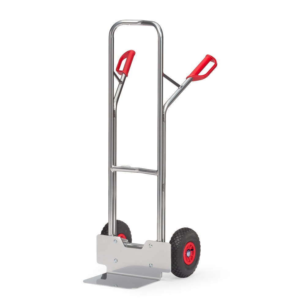 Produktabbildung: fetra® Alu-Stapelkarre, Tragkraft 200 kg, Schaufel BxT 320 x 250 mm, Luft-Bereifung