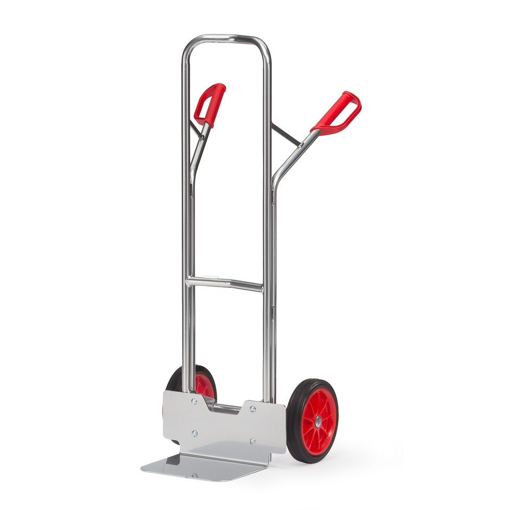 Produktabbildung: fetra® Alu-Stapelkarre, Tragkraft 200 kg, Schaufel BxT 320 x 250 mm, Vollgummi-Bereifung