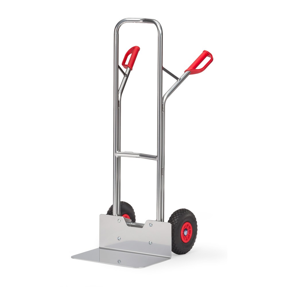 Produktabbildung: fetra® Alu-Stapelkarre, Tragkraft 200 kg, Schaufel BxT 480 x 300 mm, PU-Bereifung