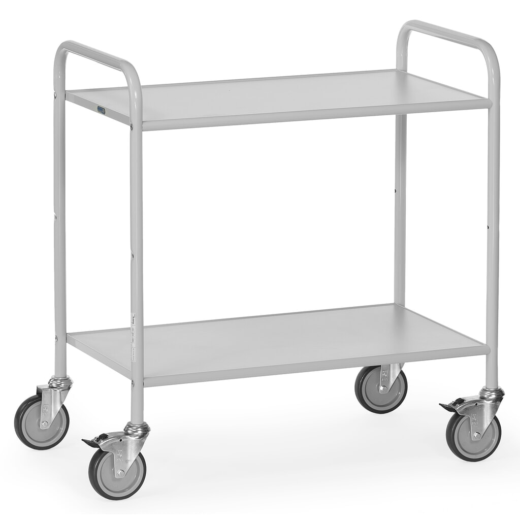 Produktabbildung: fetra® Büro- und Aktenwagen, offen, 2 Etagen à 800 x 500 mm