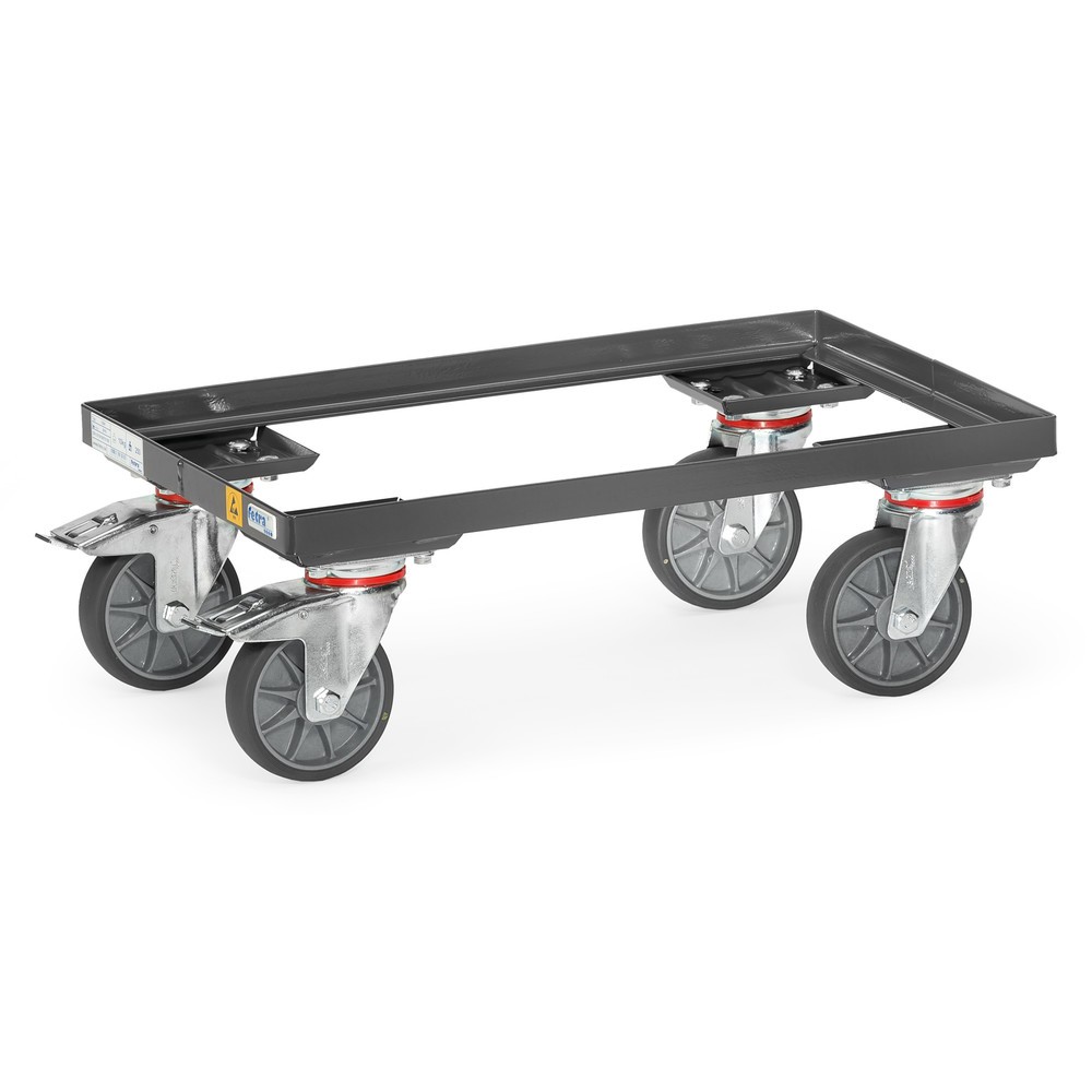 Produktabbildung: fetra® ESD-Eurokasten-Roller, TK 250 kg, Ladefläche 405 x 605 mm, ohne Boden