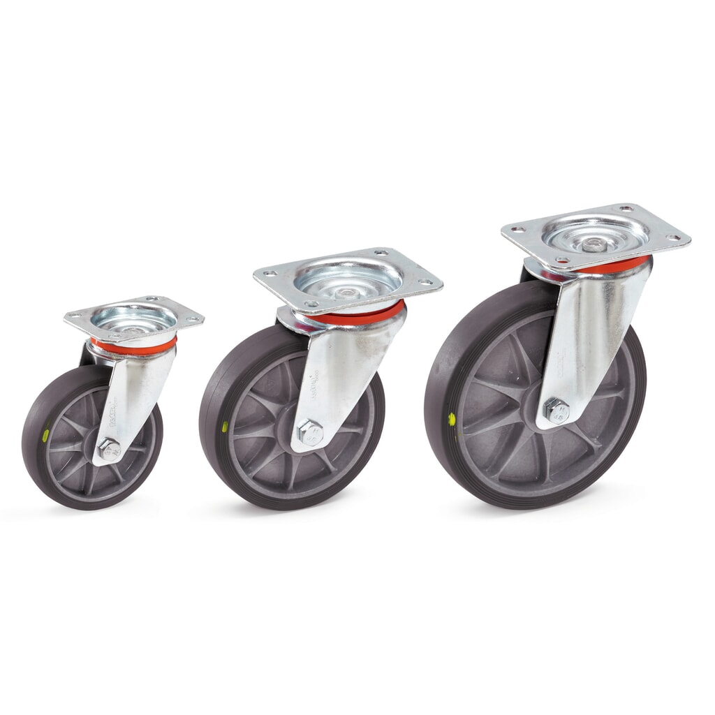 Produktabbildung: fetra® ESD-Lenkrolle, TPE, ØxB 125 x 32 mm, Tragkraft 135 kg