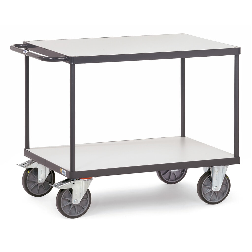 Produktabbildung: fetra® ESD-Tischwagen, TK 600 kg, 2 Ladeflächen à 600 x 1.000 mm