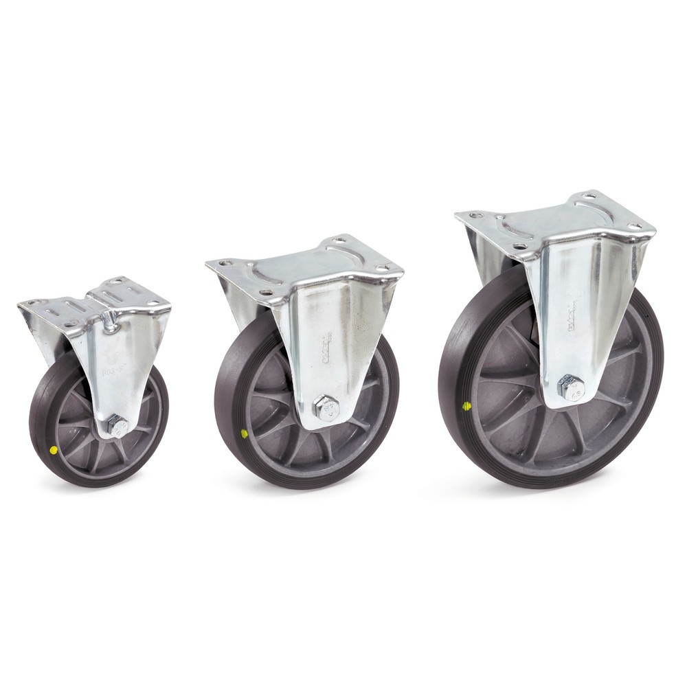 Produktabbildung: fetra® ESD-TPE-Bockrolle, ØxB 125 x 32 mm, Tragkraft 135 kg