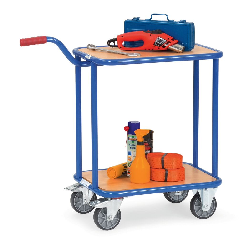 Produktabbildung Nr. 2: fetra® Etagen-Griffroller, mit Holzböden, 2 Etagen à 600 x 450 mm