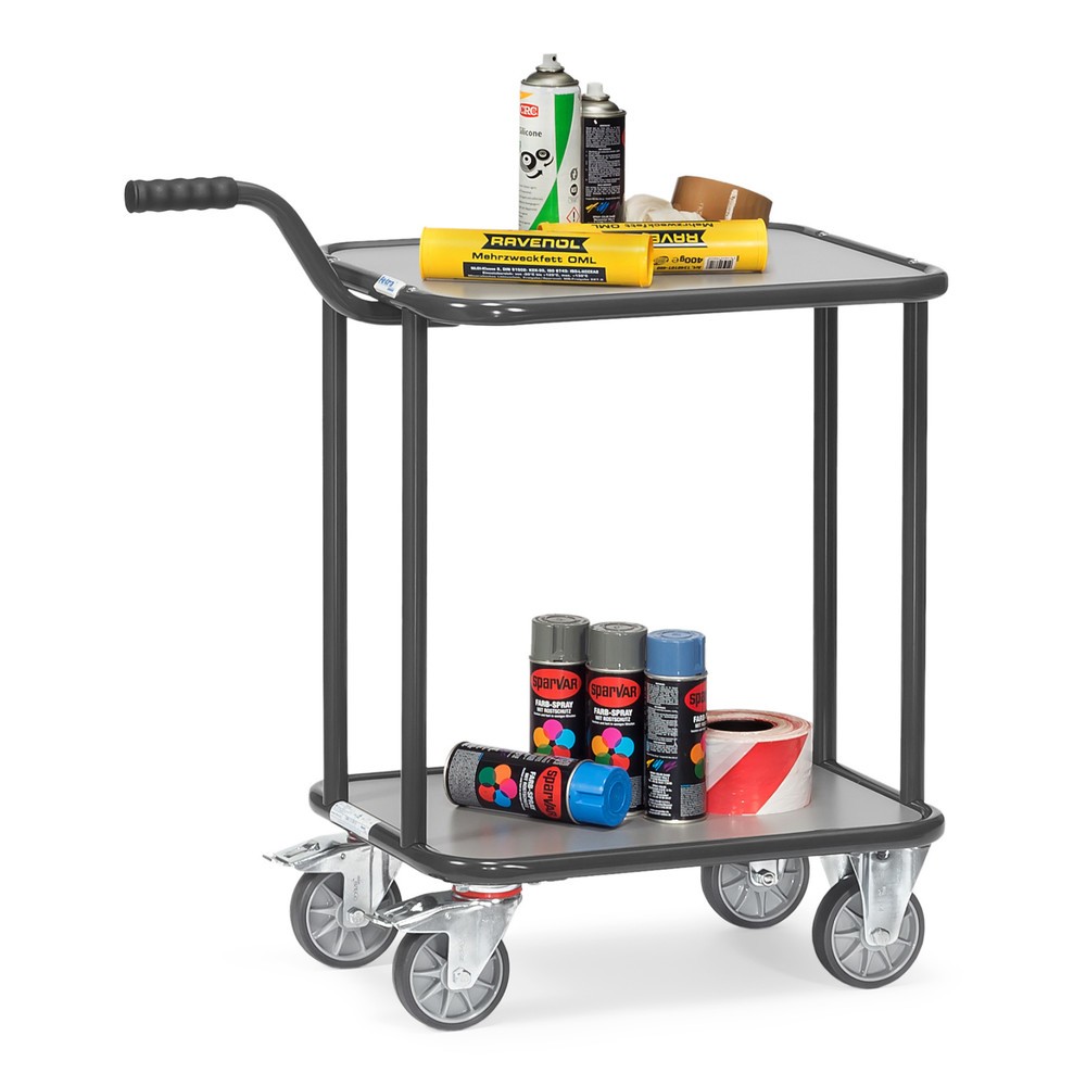 Produktabbildung Nr. 2: fetra® Etagen-Griffroller, mit Holzböden, 2 Etagen à 600 x 450 mm, anthrazitgrau