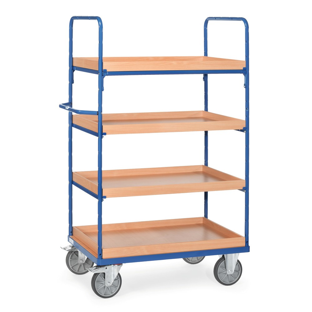 Produktabbildung: fetra® Etagenwagen mit Einlegekästen, 4 Etagen à 1.000 x 700 mm, Höhe 1.800 mm