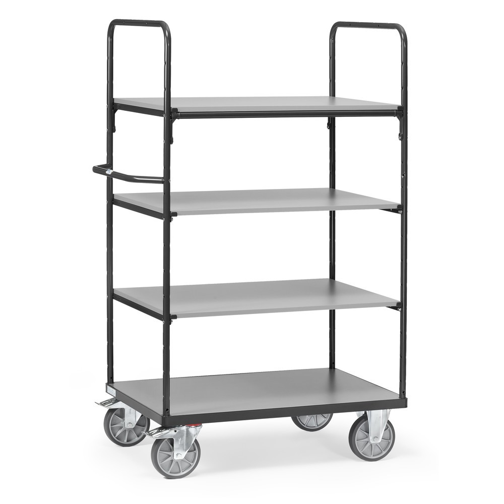 Produktabbildung Nr. 1: fetra® Etagenwagen mit Holzböden, 4 Etagen à 1.200 x 800 mm, Höhe 1.800 mm, anthrazitgrau