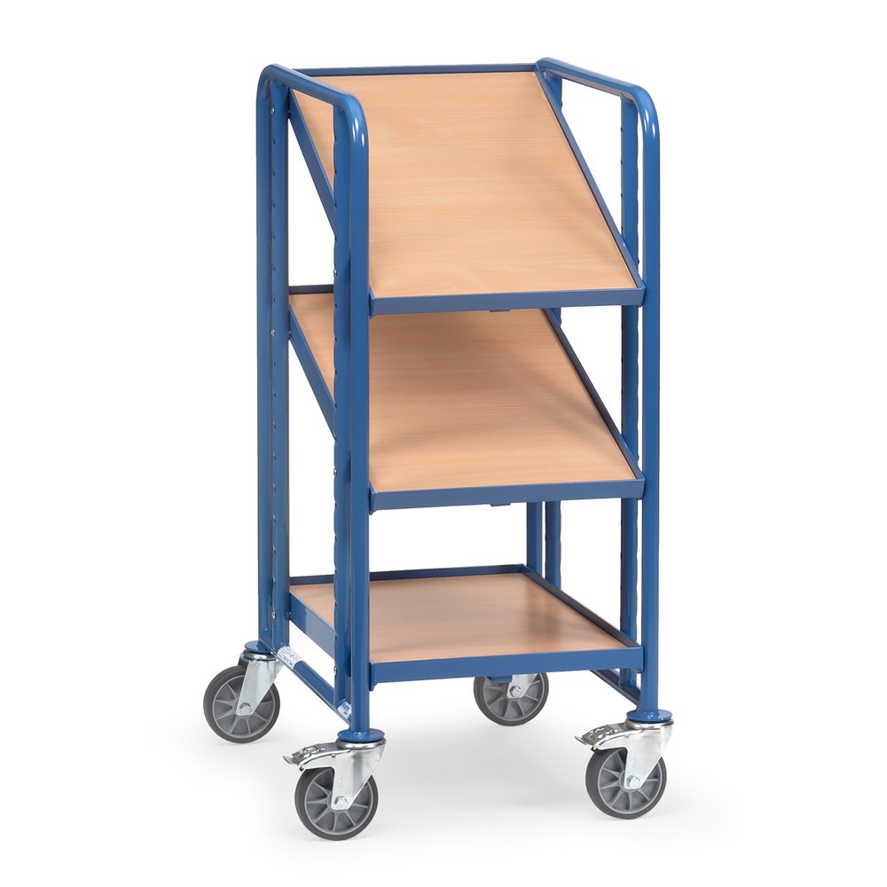 Produktabbildung: fetra® Eurokasten-Etagenwagen, mit Böden, TK 250 kg, 3 Etagen à 410 x 610 mm