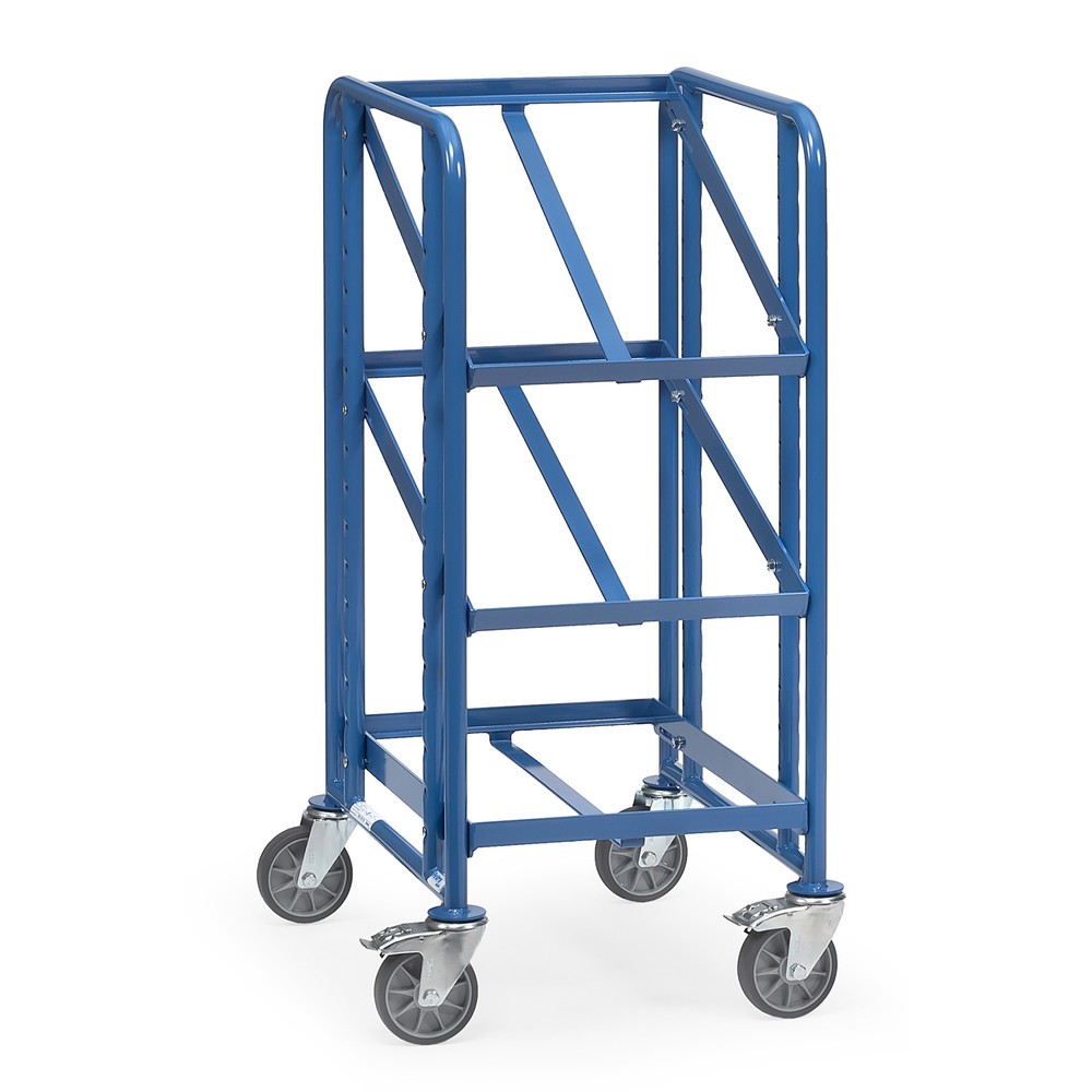 Produktabbildung: fetra® Eurokasten-Etagenwagen, offener Rahmen, TK 250 kg, 3 Etagen à 410 x 610 mm