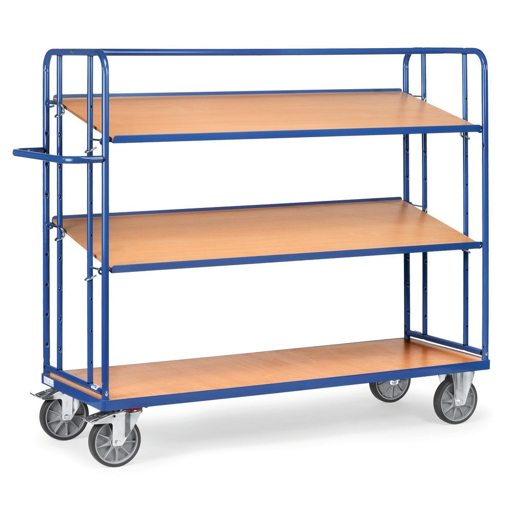 Produktabbildung: fetra® Eurokasten-Etagenwagen, TK 500 kg, 3 Etagen à 1.250 x 610 mm