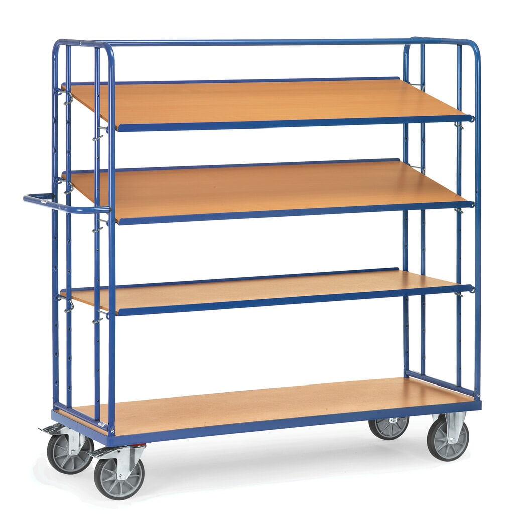 fetra® Eurokasten-Etagenwagen, TK 500 kg, 4 Etagen à 1.250 x 610 mm Produktabbildung Nr. 3: fetra® Eurokasten-Etagenwagen, TK 500 kg, 4 Etagen à 1.250 x 610 mm