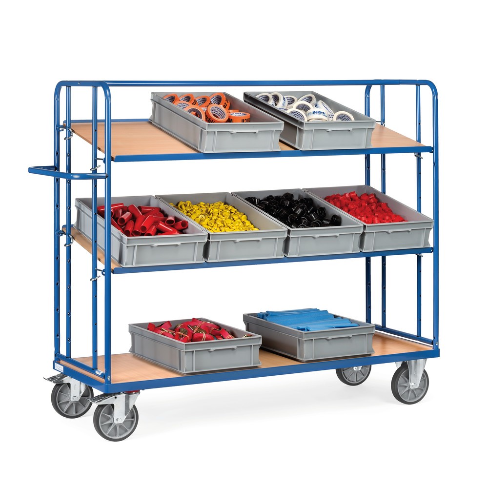 Produktabbildung Nr. 2: fetra® Eurokasten-Etagenwagen, TK 500 kg, 3 Etagen à 1.650 x 610 mm