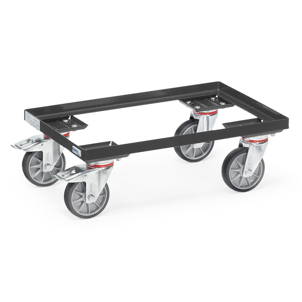 Produktabbildung: fetra® Eurokasten-Roller aus Stahl, TK 250 kg, Ladefläche BxT 610 x 410 mm, schiefergrau