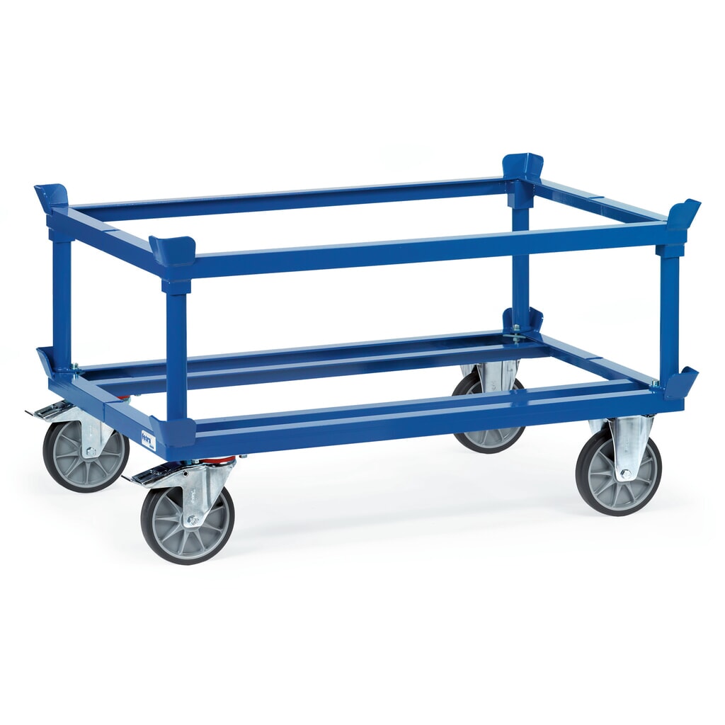 fetra® Fahrgestell mit Fangecken, TK 750 kg, für Paletten 1.200 x 800 mm, TPE-Bereifung Produktabbildung Nr. 2: fetra® Fahrgestell mit Fangecken, TK 750 kg, für Paletten 1.200 x 800 mm, TPE-Bereifung