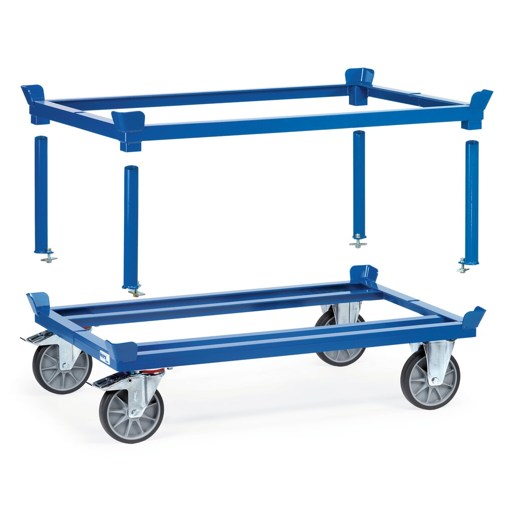 fetra® Fahrgestell mit Fangecken, TK 750 kg, für Paletten 1.200 x 800 mm, TPE-Bereifung Produktabbildung Nr. 3: fetra® Fahrgestell mit Fangecken, TK 750 kg, für Paletten 1.200 x 800 mm, TPE-Bereifung