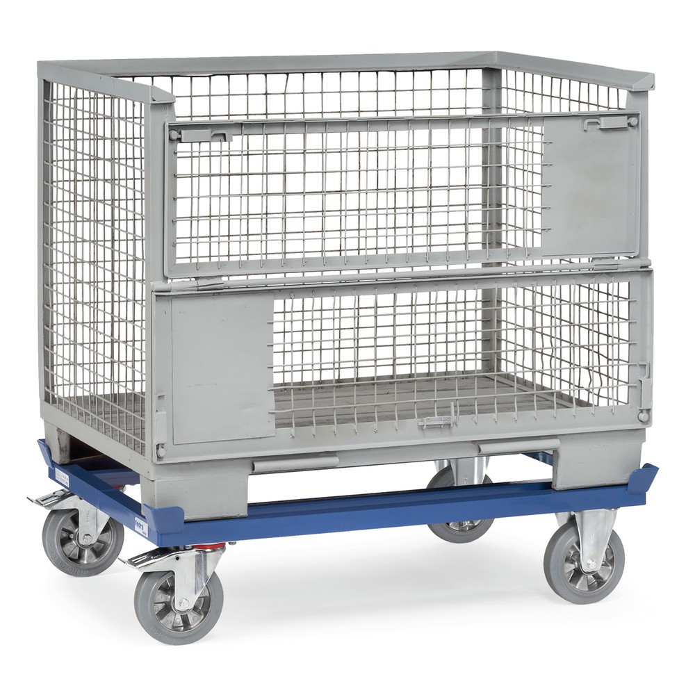 Produktabbildung Nr. 2: fetra® Fahrgestell mit Fangecken, TK 1.000 kg, für Paletten 1.200 x 1.000 mm, Elastik-Vollgummi-Bereifung