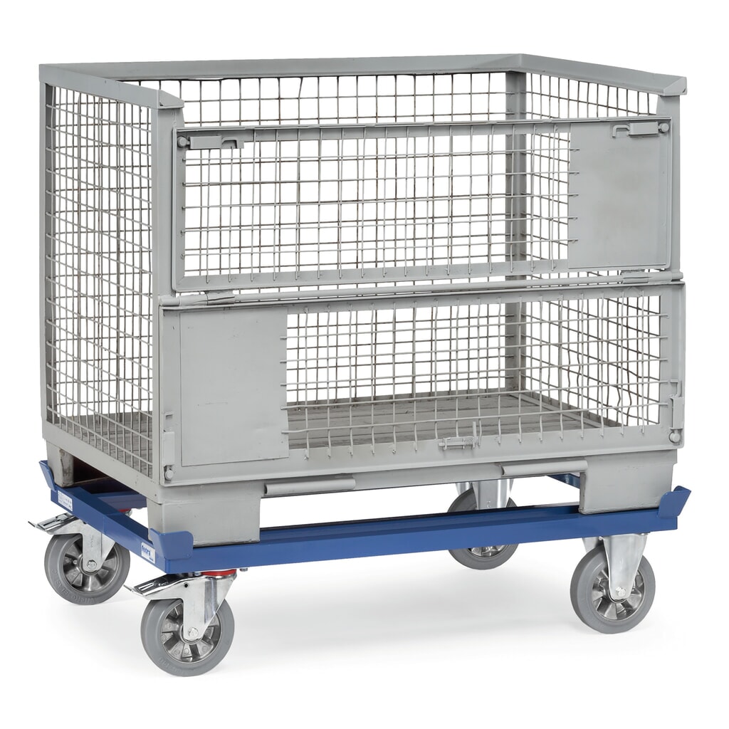 Produktabbildung Nr. 2: fetra® Fahrgestell mit Fangecken, TK 1.200 kg, für Paletten 800 x 600 mm, Elastik-Vollgummi-Bereifung