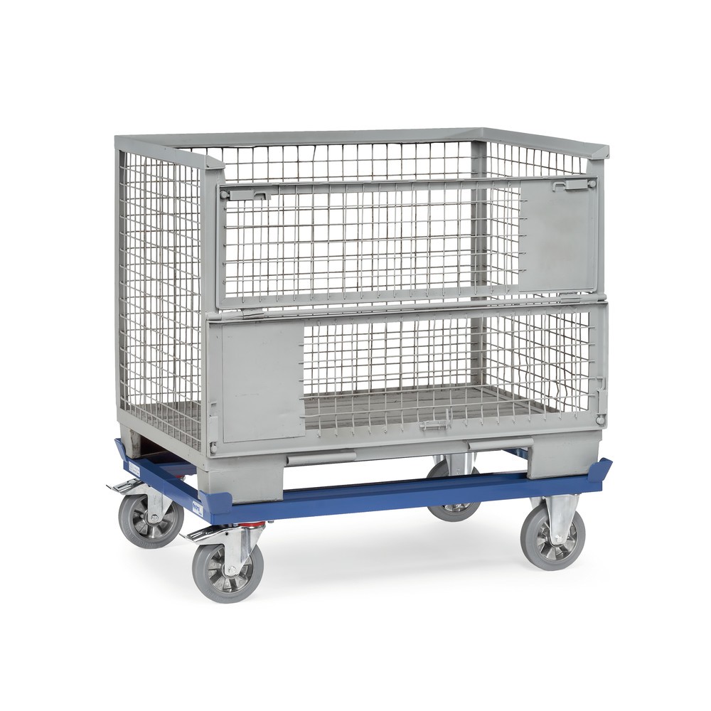 Produktabbildung Nr. 3: fetra® Fahrgestell mit Fangecken, TK 1.000 kg, für Paletten 1.200 x 1.000 mm, Elastik-Vollgummi-Bereifung